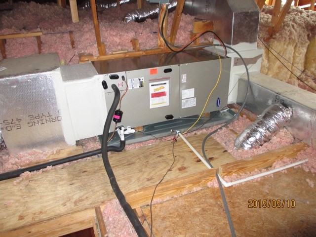 AC installation in Spring Hill TN — air handler in an attic