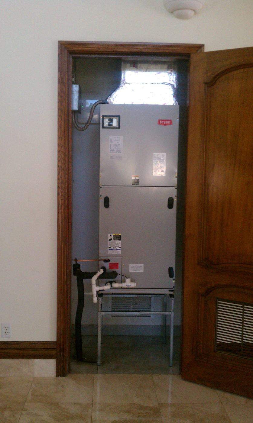 AC installation in Spring Hill TN — closet air handler
