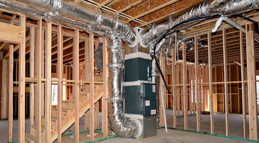 Ductwork in Spring Hill TN — air handler and flex duct