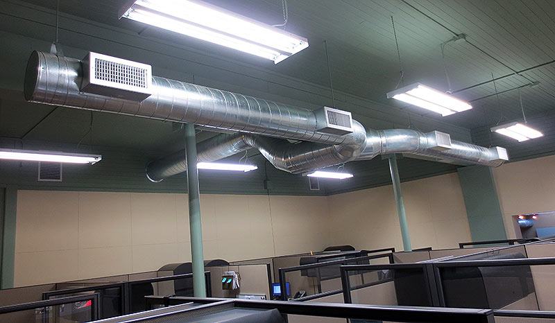 Ductwork in Columbia TN — exposed spiral duct