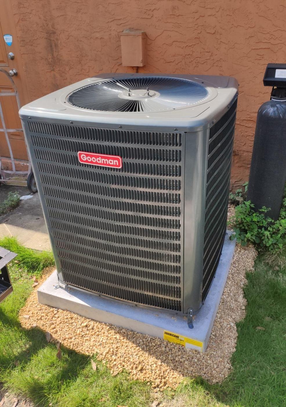AC installation in Spring Hill TN — Goodman condenser close-up