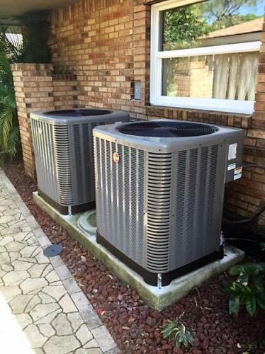 AC installation in Columbia TN — two outdoor condensers